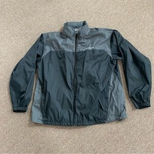Columbia black and grey windbreaker.